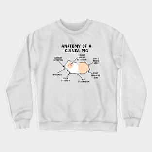 Anatomy of a Guinea Pig: Yellow and White Abyssinian (Black Text) Crewneck Sweatshirt